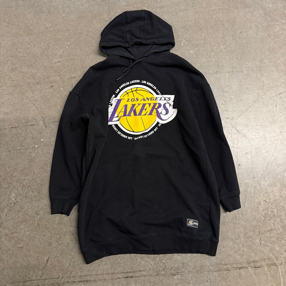NBA Los Angeles Lakers Hoodie Dress Black Oversized Sweatshirt Womens Small